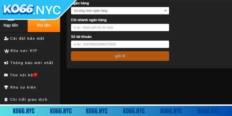 Nạp rút tiền KO66 nhanh chóng, an toàn